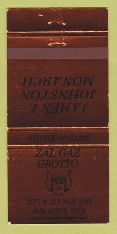 Matchbook Cover - Zal Gaz Grotto Ann Arbor MI 30 Strike