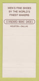 Matchbook Cover - Standard Make Shoes Houston Dallas TX 30 Strike
