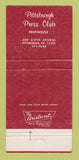 Matchbook Cover - Pittsburgh Press Club PA 30 Strike
