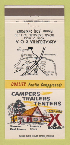 Matchbook Cover - KOA Camping Arkadelphia AR 30 Strike