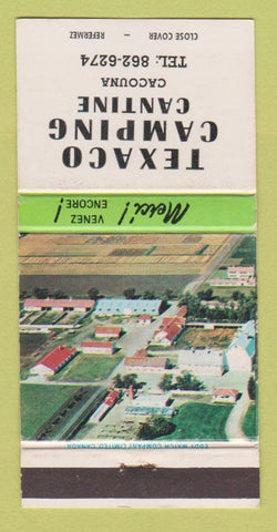 Matchbook Cover - Texaco Camping Cantine Cacouna QC oil gas WEAR 30 Strike