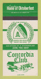 Matchbook Cover - Concordia Club Kitchener ON SAMPLE 30 Strike