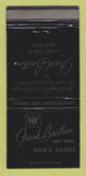 Matchbook Cover - Frank Brothers Men's Shoes New York City WEAR 30 Strike