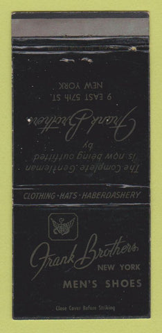 Matchbook Cover - Frank Brothers Men's Shoes New York City WEAR 30 Strike