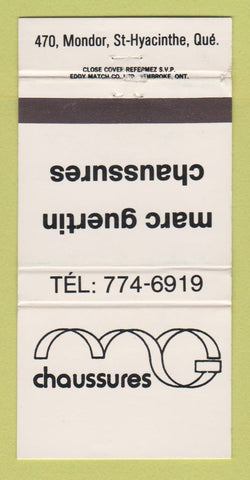 Matchbook Cover - Marc Guertin Shoes St Hyacinthe QC WEAR 30 Strike