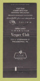 Matchbook Cover - Vesper Club Philadelphia PA 30 Strike