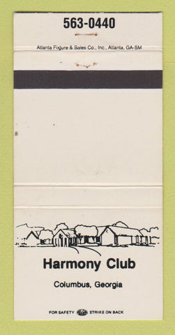 Matchbook Cover - Harmony Club Columbus GA 30 Strike