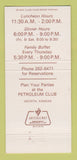 Matchbook Cover - Petroleum Club of Wichita KS 30 Strike