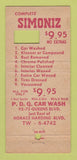 Matchbook Cover - Simoniz Auto Polish New York City? 21 Strike Feature