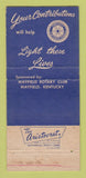 Matchbook Cover - Mayfield KY Rotary Club Crippled Children Help 30 Strike