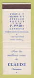 Matchbook Cover - Claude Shoes France SAMPLE #2
