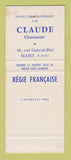 Matchbook Cover - Claude Shoes France SAMPLE #2
