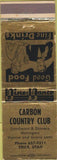 Matchbook Cover - Carbon Country Club Restaurant Price UT