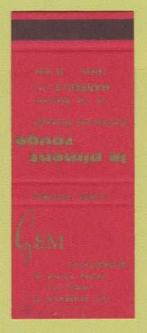 Matchbook Cover - Gem Chausseur Shoes Marseille France SAMPLE WEAR