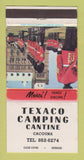 Matchbook Cover - Texaco Camping Cantine Cacouna QC oil gas WEAR 30 Strike