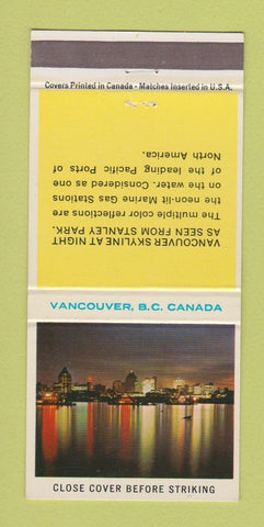 Matchbook Cover - Vancouver BC Canada Skyline 30 Strike
