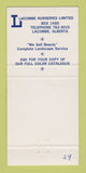 Matchbook Cover - Lacombe Nurseries Limited AB 30 Strike