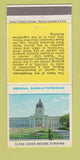 Matchbook Cover - Regina Saskatchewan SK 30 Strike