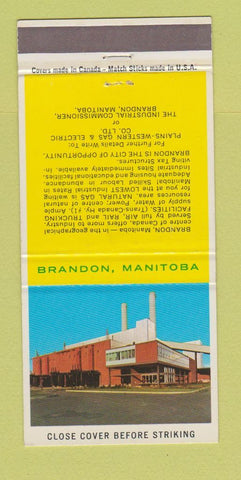 Matchbook Cover - Brandon Manitoba MB Industrial Commissioner 30 Strike