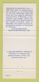 Matchbook Cover - Brandon Manitoba MB Industrial Commissioner 30 Strike