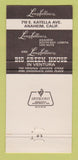 Matchbook Cover - Longfellow's Restaurant Anaheim Van Nuys CA 30 Strike