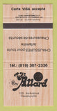 Matchbook Cover - PE Allard Shoes Daveluyville QC 30 Strike