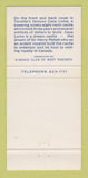 Matchbook Cover - Toronto ON  Casa Loma Kiwanis Club 30 Strike
