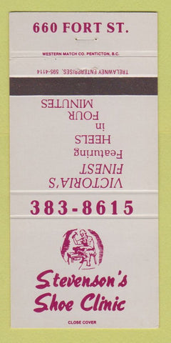 Matchbook Cover - Stevenson's Shoe Clinic Victoria BC 30 Strike