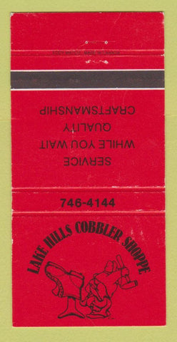 Matchbook Cover - Lake Hills Cobbler Shoppe Shoes 30 Strike