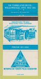 Matchbook Cover Metropolitan Toronto ON Police Association Willowdale 30 Strike