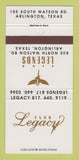 Matchbook Cover - Club Legacy Arlington TX Legends 30 Strike