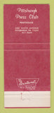 Matchbook Cover - Pittsburgh Press Club PA 30 Strike