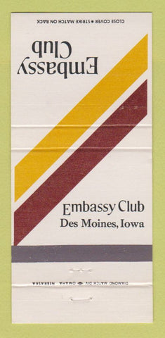 Matchbook Cover - Embassy Club Des Moines IA 30 Strike