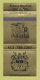 Matchbook Cover - Federal Hill Club Agawam MA 30 Strike