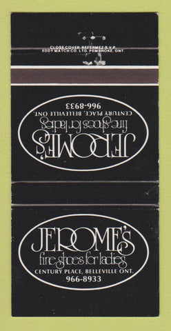 Matchbook Cover - Jerome's Women's Shoes Belleville ON 30 Strike