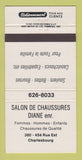 Matchbook Cover - Salon De Chaussures Diane Shoes Charlesbourg QC 30 Strike