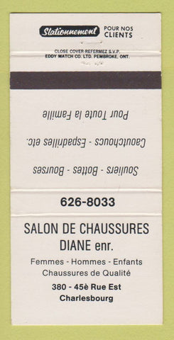 Matchbook Cover - Salon De Chaussures Diane Shoes Charlesbourg QC 30 Strike