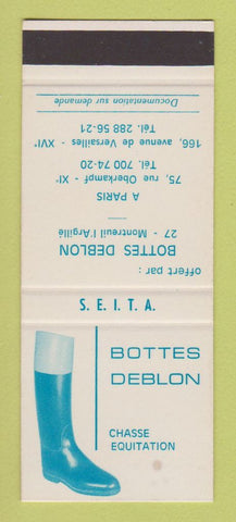 Matchbook Cover - Bottes Deblon Shoes Boots Paris France SAMPLE