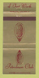 Matchbook Cover - Petroleum Club of Fort Worth TX 30 Strike