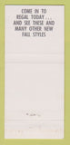 Matchbook Cover - Regal Shoe Stores New York City 30 Strike
