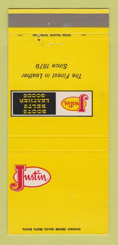 Matchbook Cover - Justin Boots Shoes 30 Strike