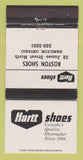 Matchbook Cover - Hart Shoes Boston Shoes Hamilton ON 30 Strike