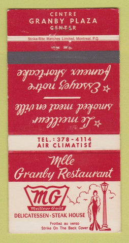 Matchbook Cover - Meilleur Gout Steak House Deli Granby QC girlie WEAR 30 Strike