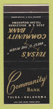 Matchbook Cover - Community Bank Tulsa OK 30 Strike