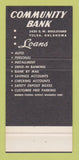Matchbook Cover - Community Bank Tulsa OK 30 Strike
