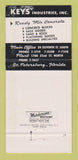 Matchbook Cover - Keys Cement Concrete St Petersburg FL 30 Strike