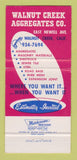 Matchbook Cover - Walnut Creek Aggregates Concrete CA 30 Strike