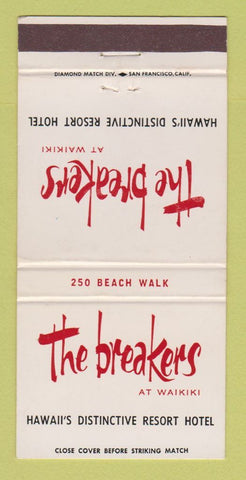 Matchbook Cover - Breakers Hotel Waikiki Hawaii 30 Strike