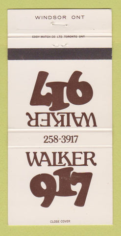 Matchbook Cover - Walker 917 Windsor ON 30 Strike