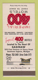 Matchbook Cover - Imperial 400 Motels Saginaw MI 30 Strike